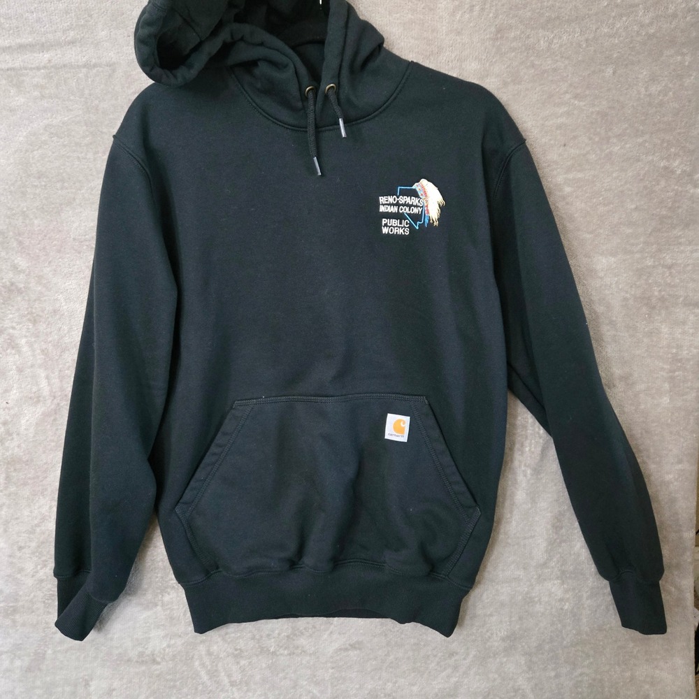 Carhartt Rain Defender Hoodie Men Small Black Company Logo Utility Workwear